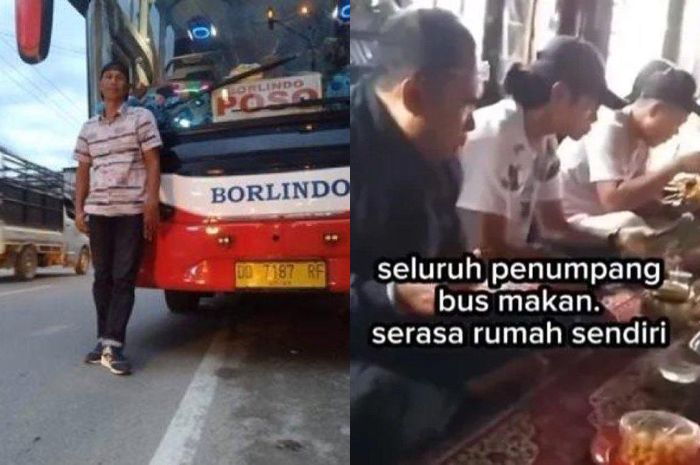 Satir, sopir bus PO Borlindo yang bawa seluruh penumpangnya makan di rumah mertua