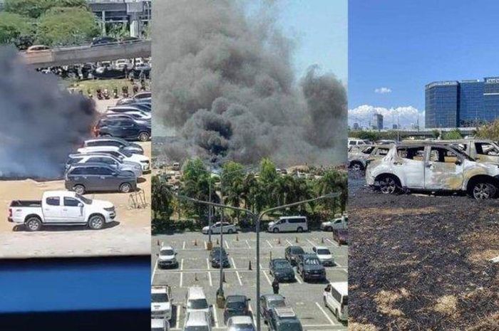 19 mobil ludes diserbu api karena cuaca ekstrem
