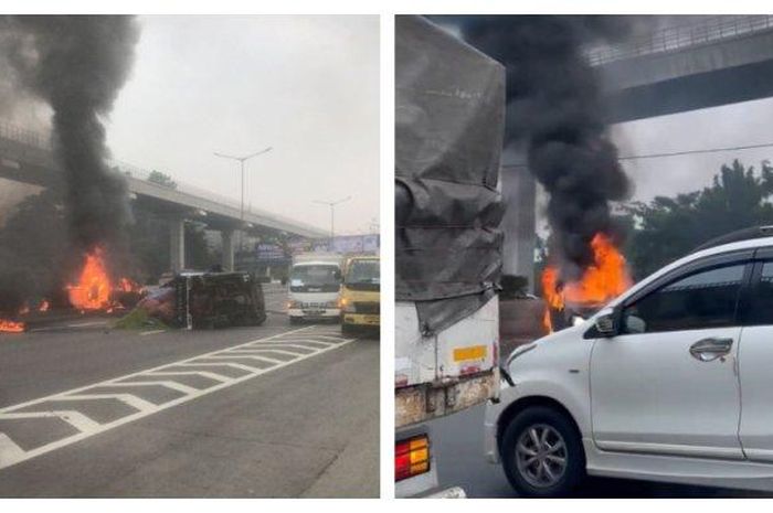 Penyebab Toyota Avanza meledak dan terbakar di Tol Cikampek