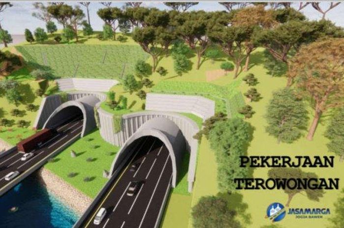 Sketsa terowongan tol Jogja-Bawen di kawasan Jambu, kabupaten Semarang, Jawa Tengah
