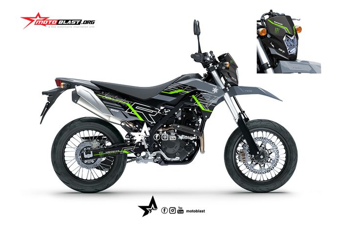 Digimods Kawasaki KLX 230 SM berlivery winter test Kawasaki WSBK karya Motoblast