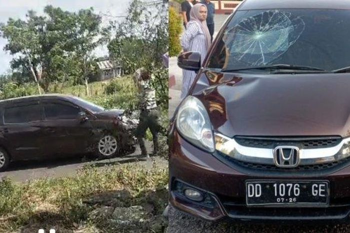 Honda Mobilio yang digunakan untuk mengangkut kambing milik seorang warga