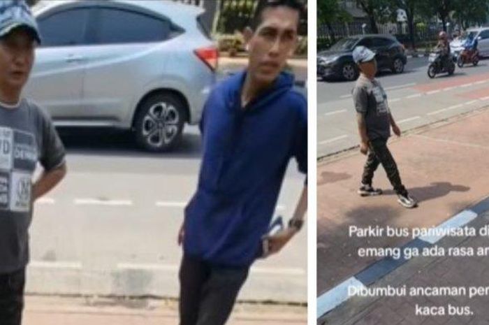 Wajah pria yang diduga juru parkir liar di sekitar Masjid Istiqlal, Jakarta. 