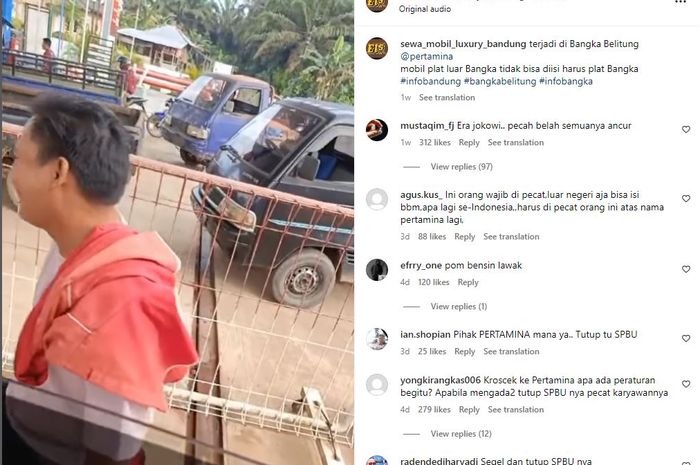Unggahan video mobil pelat luar kota ditolak isi Solar di Bangka Belitung 