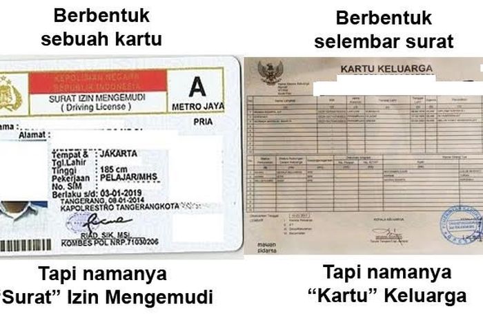 Surat Izin Mengemudi (SIM) dan Kartu Keluarga (KK)