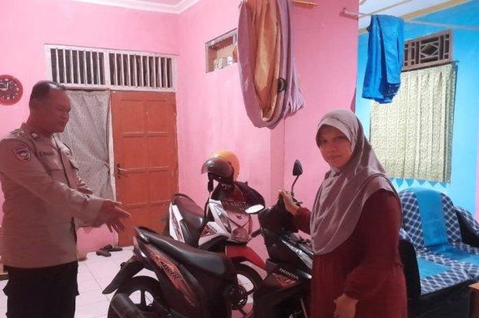 Honda BeAT yang dikembalikan pelaku maling dengan menyuruh tukang ojek di Sukoreno, Sentolo, Kulon Progo
