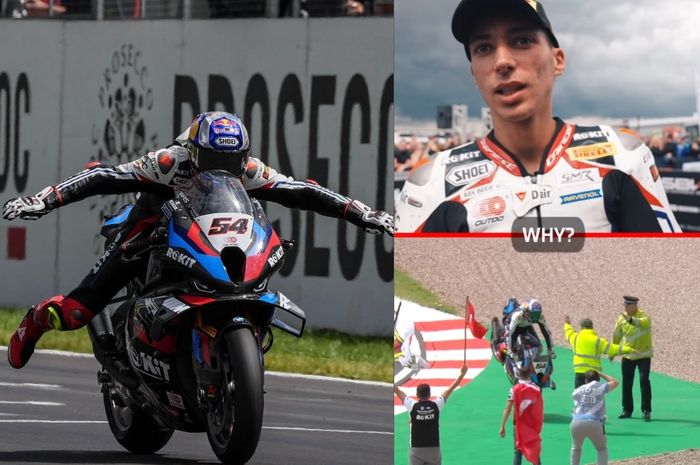 Toprak Razgatlioglu menang race 1 WorldSBK Inggris 2024, memadukan selebrasi Marc Marquez dan Valentino Rossi