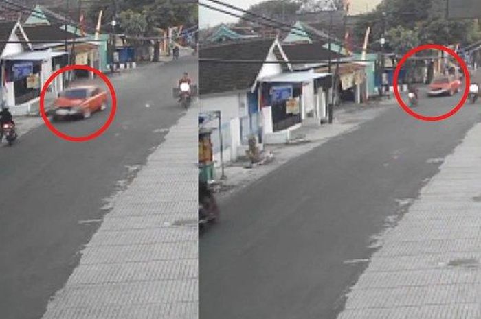 Toyota Corolla DX terjang dua pemotor dari arah berlawanan hingga satu di antaranya meninggal dunia