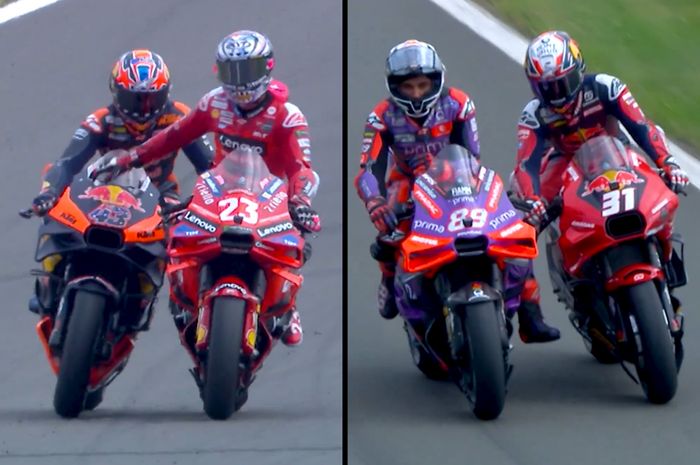 Dua pembalap tim Ducati kompak kehabisan bensin setelah sesi Sprint MotoGP Inggris