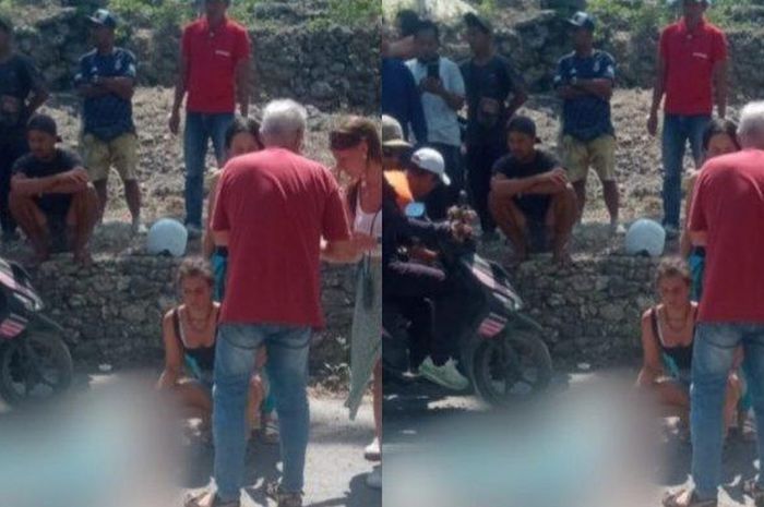 Bule Jerman meregang nyawa usai terlibat kecelakaan saat mengendarai Honda Scoopy