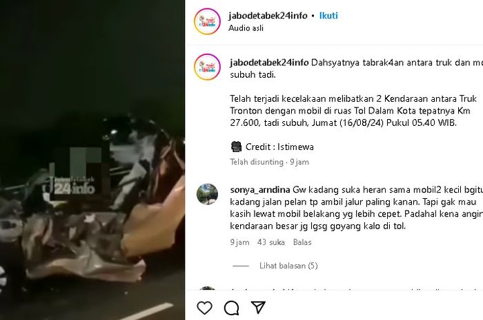 Wuling Binguo EV terlibat kecelakaan parah. Atap sampai terkelupas