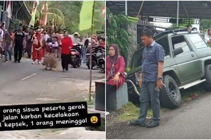 Daihatsu Feroza terjang anak-anak yangsedang gerak jalan. Satu meregang nyawa