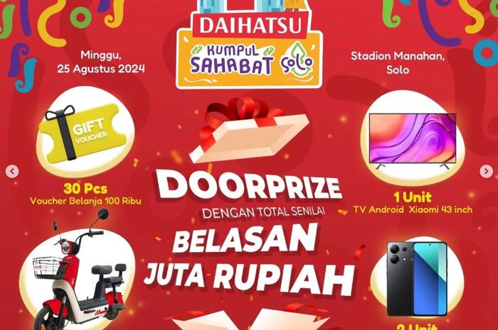 Deretan doorprize senilai jutaan rupiah yang bisa didapatkan dalam acara Daihatsu Kumpul Sahabat Solo