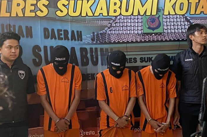 Tiga dari 10 komplotan bandit pecah kaca dan gembosi ban mobil asal Lampung diringkus Polres Sukabumi, Jawa Barat