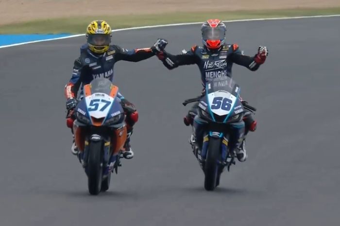 Aldi Satya Mahendra dan Galang Hendra Pratama cetak sejarah naik podium di WorldSSP300 Prancis 2024