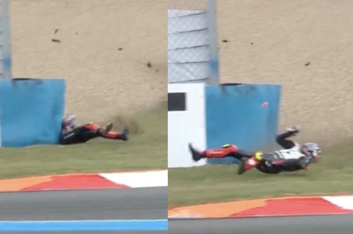 Crash Toprak Razgatlioglu pada sesi FP2 WorldSBK Prancis di Magny-Cours