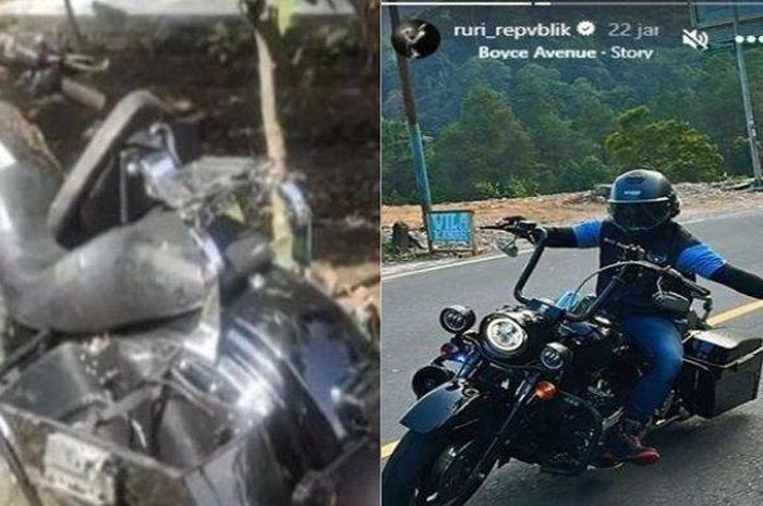 Ruri vokalis band Repvblik terlibat kecelakaan saat sedang riding pakai Harley-Davidson