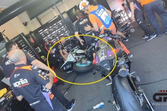 Crash di garasi Aprilia dalam gelaran MotoGP San Marino 2024