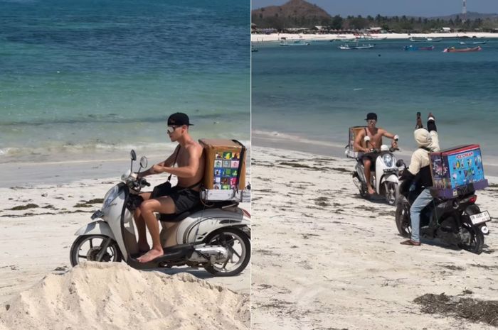 Filip Salac jualan es krim jelang MotoGP Mandalika 2024