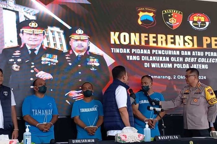 Konferensi Pers penangkapan bos debt collector mobil Semarang, Anggiat Marpaung oleh Polda Jawa Tengah