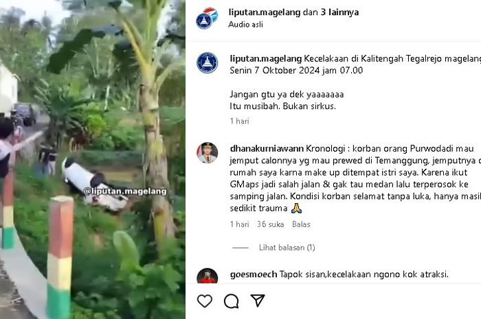 Daihatsu Ayla jungkir balik ke area perkebunan berawal sopir salah baca ini