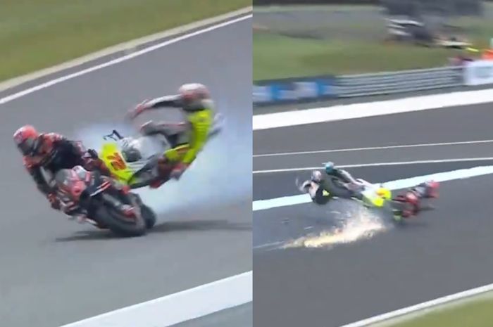 Crash Maverick Vinales dan Marco Bezzecchi di sprint MotoGP Australia 2024