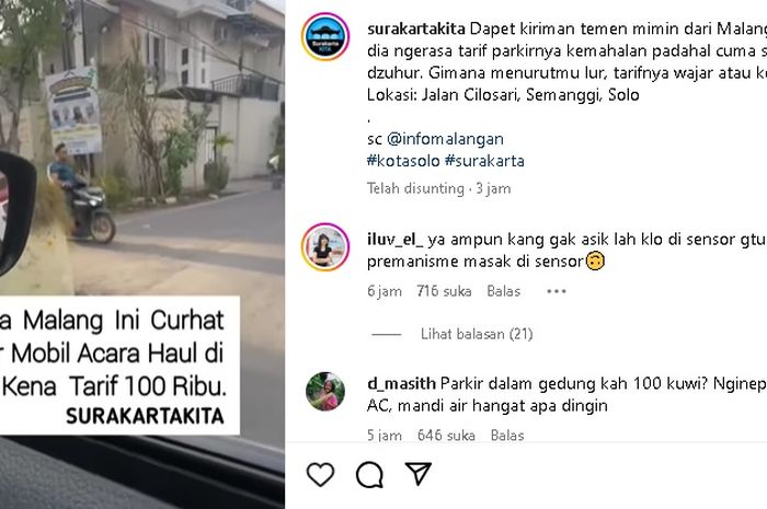 Viral pemilik mobil kena getok parkir Rp 100 ribu di Solo saat ada acara Haul
