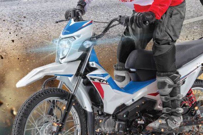 penampakan motor bebek trail baru Honda XRM125 DSX warna Ross White