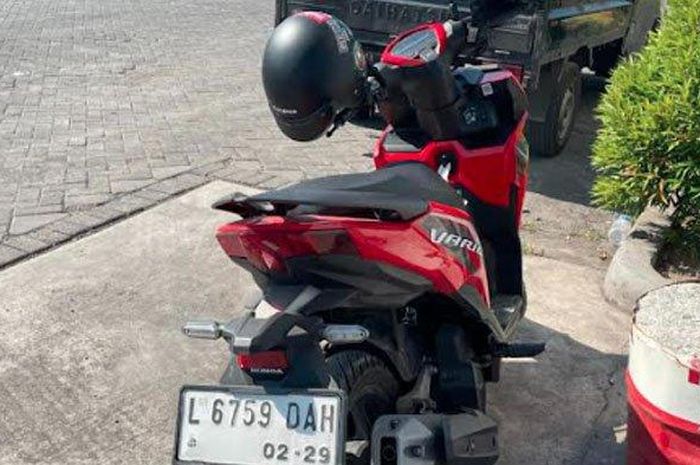 Honda Vario 125 milik karyawan bank yang hilang dimaling di parkiran barbershop Jl Tidar, Tembok Dukuh, Bubutan, Surabaya