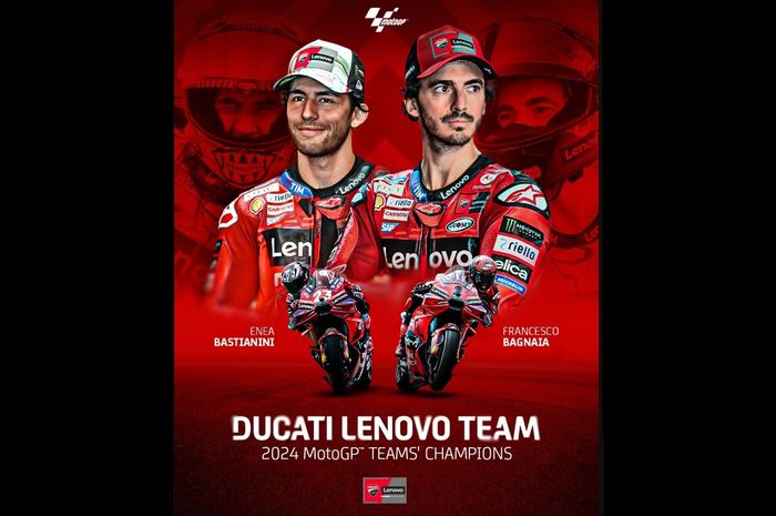 Ducati juara tim MotoGP 2024, Pecco Bagnaia pangkas jarak poin dari Jorge Martin di klasemen MotoGP 2024