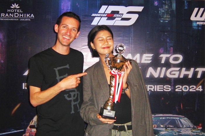Najel, meraih peringkat 2 kelas women drift challenge
