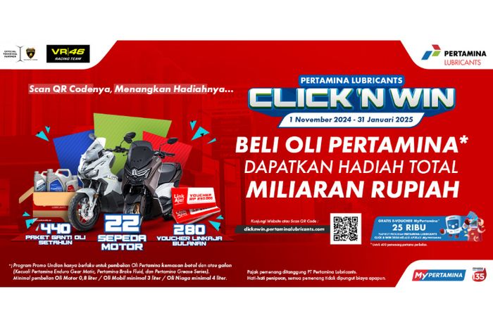 Program Undian Pertamina Lubricants bertajuk &ldquo;CLICK N&rsquo; WIN 2024&rdquo; 