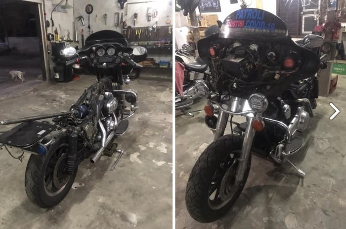 Cocok dijadikan bahan chopper atau bobber, coba ikut lelang Harley-Davidson Police dengan nilai limit segini