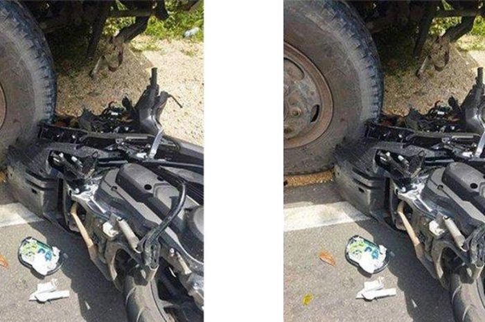 Yamaha NMAX 155 tabrak truk tangki CPO lalu tergilas roda depan di Pekanbaru-Teluk Kuantan, Kabupaten Kampar, Riau