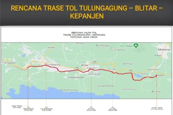 Rencana trase tol Kepanjen-Tulungagung