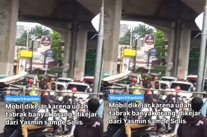 Momen sopir Daihatsu Sigra dikepung setelah tabrak pemotor Honda Genio di Bogor.