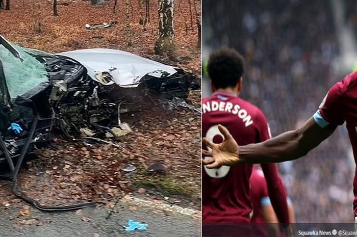 Striker West Ham United, Michail Antonio kecelakaan tabrak pohon saat kemudikan Ferrari GTC4Lusso di Epping Forest, Essex, Inggris, (7/12/24).