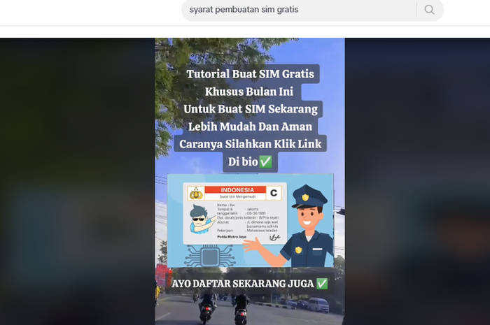 Informasi tentang pembuatan dan perpanjang SIM di bulan Desember 2024 gratis namun ditampik Korlantas Polri dan disebut Hoaks