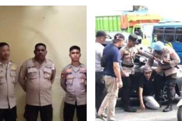 Sopir Toyota Calya dibanting dan diborgol 3 oknum Polisi di kawasan pertigaan Pelabuhan Yos Sudarso, Ambon, (20/12/24). hingga berujung pencopotan jabatan Wakapolsek  