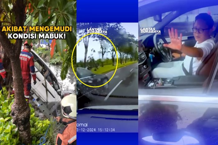 Mercy tabrak lari nenek-nenek, bikin kecelakaan beruntun, hingga pukul wajah sendiri