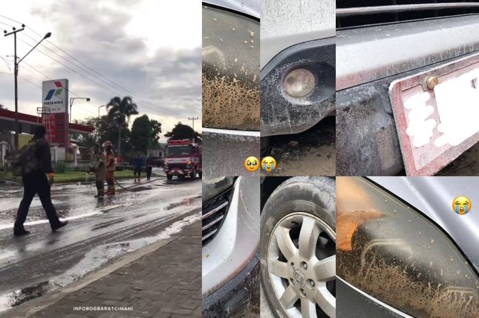 Cairan kimia keras tumpah di jalanan Bandung Barat, ratusan kendaraan melepuh