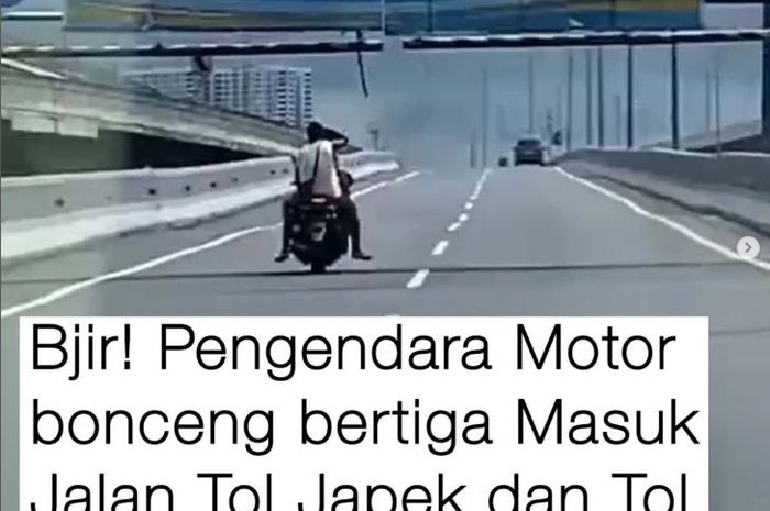 Pemotor bonceng tiga terobos masuk tol layang Mohammed Bin Zayed