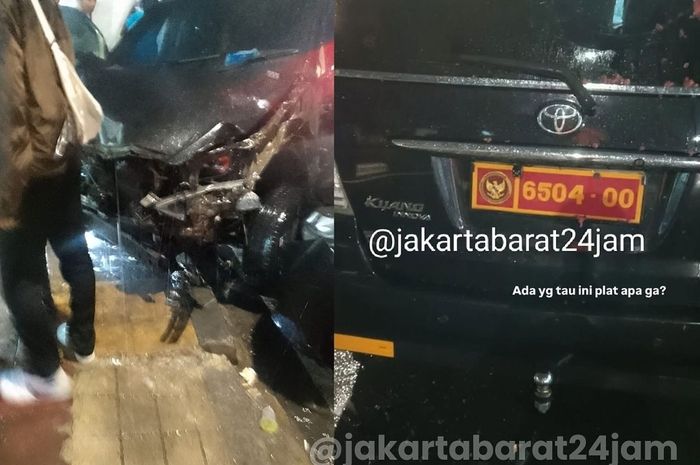 Toyota Kijang Innova dinas Kementerian Pertahanan (Kemenhan) tabrak pejalan kaki dan pemotor di Palmerah, Jakarta Barat