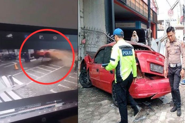 Tangkap layar Hyundai Avega melayang di Jatinangor hingga menewaskan seorang juru parkir, Senin (27/1/2025) pagi