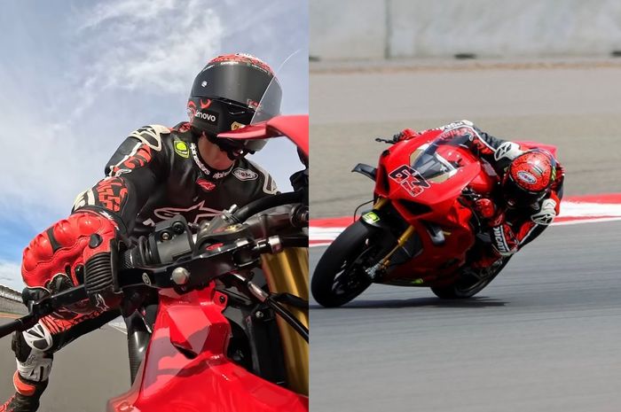 Video onboard Pecco Bagnaia di Sirkuit Mandalika, jarinya bikin salah fokus