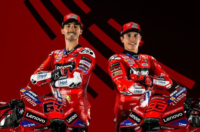 Sponsor asal Italia nampang di baju Marc Marquez, tapi tidak dengan Pecco Bagnaia