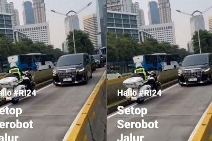 Mobil dinas Menteri berpelat nomor RI 24 masuk jalur busway di 