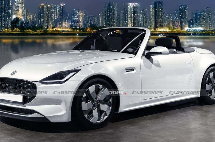 renderan mobil sport baru Suzuki Cappuccino yang punya bentuk roadster atap terbuka