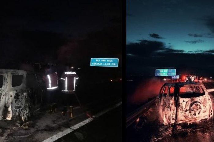 Toyota Rush terbakar di Tol Cisumdawu