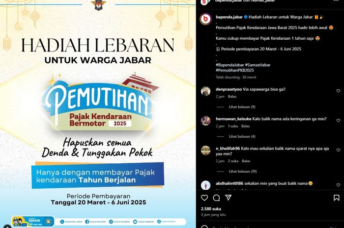 Pemerintah provinsi Jawa Barat bikin pemutihan pajak kendaraan bermotor